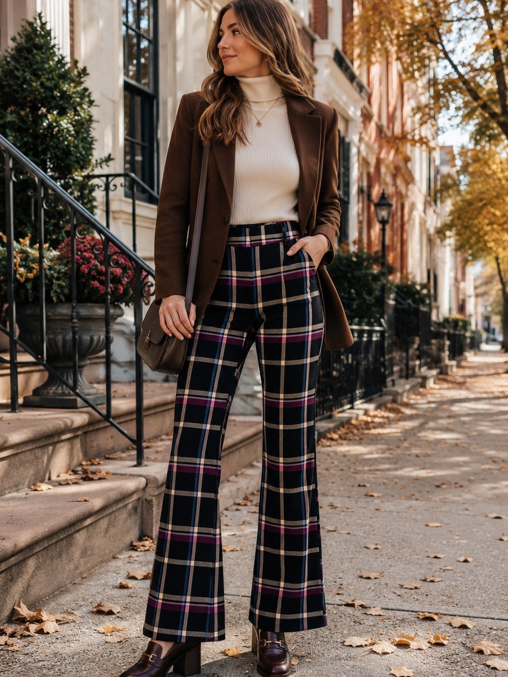 7th Avenue Design Studio Plaid Bootcut Dress Pants Women’s Size 0 Stretch